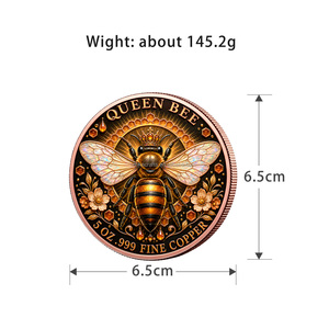 Moneda de Cobre Fino 999 de 5oz con Diseño de Panal de Abeja, Armonía del Colmena, Yin Yang, Regalo Coleccionable - Product Image 4