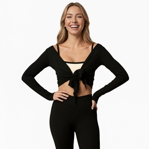 KINGLY KBC 1045 <span class=keywords><strong>B</strong></span> Custom Gym sport TOP WRAP donna abbigliamento sportivo Fitness Yoga set abbigliamento sportivo - Product Image 4