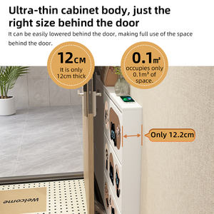 Zapatero de Acero con Diseño de Dibujos Animados Personalizado, Zapatero Metálico de 3 Niveles con Puerta Abatible para Sala de Estar, Suministro Estable, Estante para Zapatos de Metal - Product Image 2