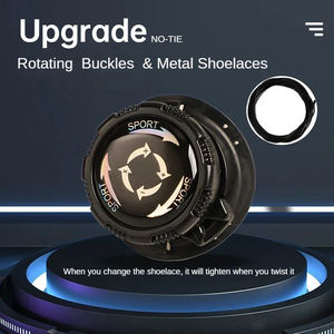 Vente en gros 1 paire de lacets de chaussures en métal avec boucle automatique pivotante pour enfants/adultes, lacets sans nœuds, fermeture rapide - Product Image 3