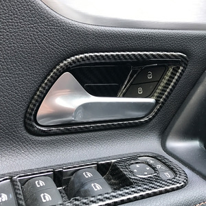 Cardimanson Car Door Handle Trim Carbon Fiber Silver ABS Interior Decoration For Mercedes-Benz A-Class CLA-Class W177 C118 - Product Image 1