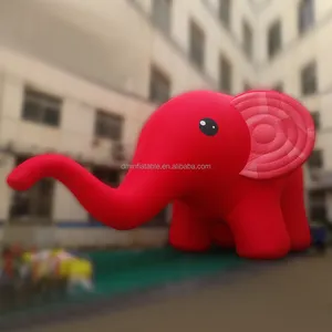 Customized New Design Giant Inflatable Elephant Advertising Red Inflatable Cartoon Elephant