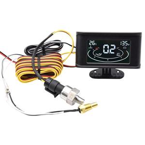 Jauge universelle 3-en-1 LCD numérique pour camion et voiture : température de l'eau, pression d'huile, voltmètre, capteur de pression d'huile 1/8 NPT, 12V 24V, compatible avec d'autres marques - Product Image 4