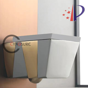 Équipement de salle de bain en gros, toilette monobloc murale en céramique dorée, toilette automatique pour salle de bain - Product Image 3