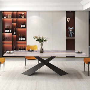 מעצב מודרני שולחן נירוסטה שולחן בסיס מסגרת מתכת אינדיה קפה סלון חיצוני שולחן אוכל ייחודי - Product Image 4