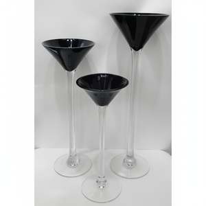 Commercio all'ingrosso elegante nero e trasparente vaso Set 18x15x50cm moderno cilindro di Design per la casa o per la decorazione di eventi - Product Image 1