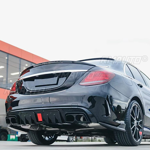 Aileron de coffre arrière en fibre de carbone pour Mercedes Benz Classe C berline W205 2015-2021 Déflecteur style C63s AMG PSM Noir brillant - Product Image 6