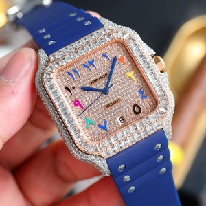 Drioshipping Hip Hop Men's Automatic <b>Mechanical</b> <b>Watch</b> 904L Stainless Steel Iced Out Moissanite Wristwatch - Product Image 2