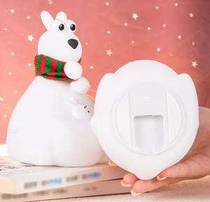 Lámpara de noche de silicona con forma de canguro, pequeña y adorable, para la habitación de bebés y niños, suave, recargable por USB, con logotipo personalizado, luz LED. - Product Image 4