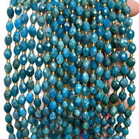 Pierre naturelle Prehnite 6x8mm, Lapis Lazuli jaune taillé en forme de riz à double pointe, cristal tour, fait main, pour bracelet et collier DIY
