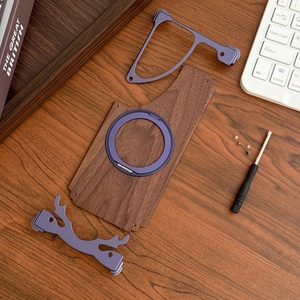 เคสโทรศัพท์แผงไม้วอลนัทแท้ขั้นสูงสำหรับ Samsung S26 S25 S24พิเศษพร้อมขาตั้งแม่เหล็ก360 ° ฝาครอบกันกระแทก - Product Image 6