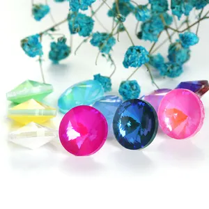 Xichuan10mm/12mm Wholesale different colors shapes mocha rivoli Crystal Rhinestones glass fancy stones for jewelry set