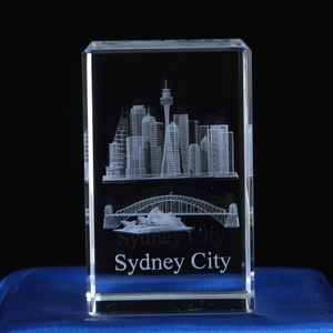 Cầu Nhỏ Thiết Kế Mới Cao Cấp Tùy Biến Lưu Niệm Giftsaustralia Sydney Thành Phố 3D Laser Khắc Thủy Tinh Pha Lê <span class=keywords><strong>Cube</strong></span> - Product Image 2