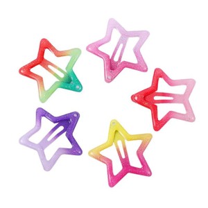 Pince à cheveux étoile à cinq branches 10 cm en résine plastique, pince BB pour femme, accessoire décontracté pour la tête - Product Image 5