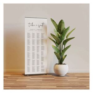 Bannière rétractable en aluminium pour plan de table de mariage, panneau de bienvenue de mariage, décoration minimaliste, présentoir pop-up pour boutique - Product Image 1