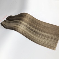 Stock de balayage d'extensions de cheveux vierges remy faisceaux de trame de cheveux humains blonds couleur de surbrillance extensiones de cabello balayage