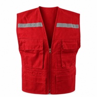 Gilet de sécurité réfléchissant haute visibilité personnalisé en mélange de coton avec poche zippée pour la protection des travailleurs de la construction, du trafic routier et des travaux sur la route