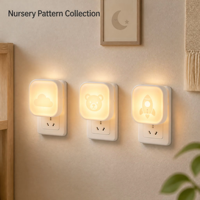Mini lampe de nuit carrée à brancher avec capteur, motif personnalisé, lampe murale LED, design moderne pour chambre à coucher, couloir, décoration intérieure