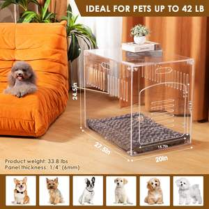 Présentoir de chenil en acrylique d'intérieur transparent personnalisé pour chiens de taille moyenne et petits chiens - Product Image 4