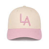 Casquette de baseball unisexe en coton délavé avec logo personnalisé bicolore, broderie 3D en relief et visière incurvée, idéale pour femme et usage quotidien en extérieur