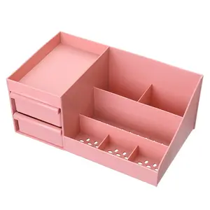 Ménage grand tiroir en plastique type cosmétique boîte de rangement bureau commode rouge à lèvres produit de soin de la peau support de stockage