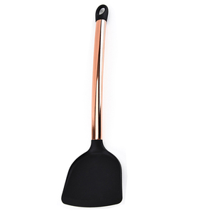 Rose Gold Stainless Steel Solid Handle Kitchen Slotted Turner Silicone Cooking <strong>Spatula</strong> - Product Image 2