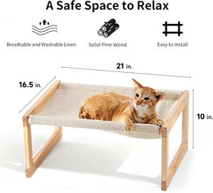 Hamaca de Madera Transpirable para Gatos, Cama para Mascotas de Interior, Rascador para Gatos - Product Image 3