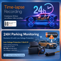 Autosali V5 Caméra embarquée 3 pouces IPS à écran tactile, 3 caméras 3K, GPS, WiFi, G-Sensor, WDR, contrôle par application, carte TF, vision nocturne, moniteur de stationnement