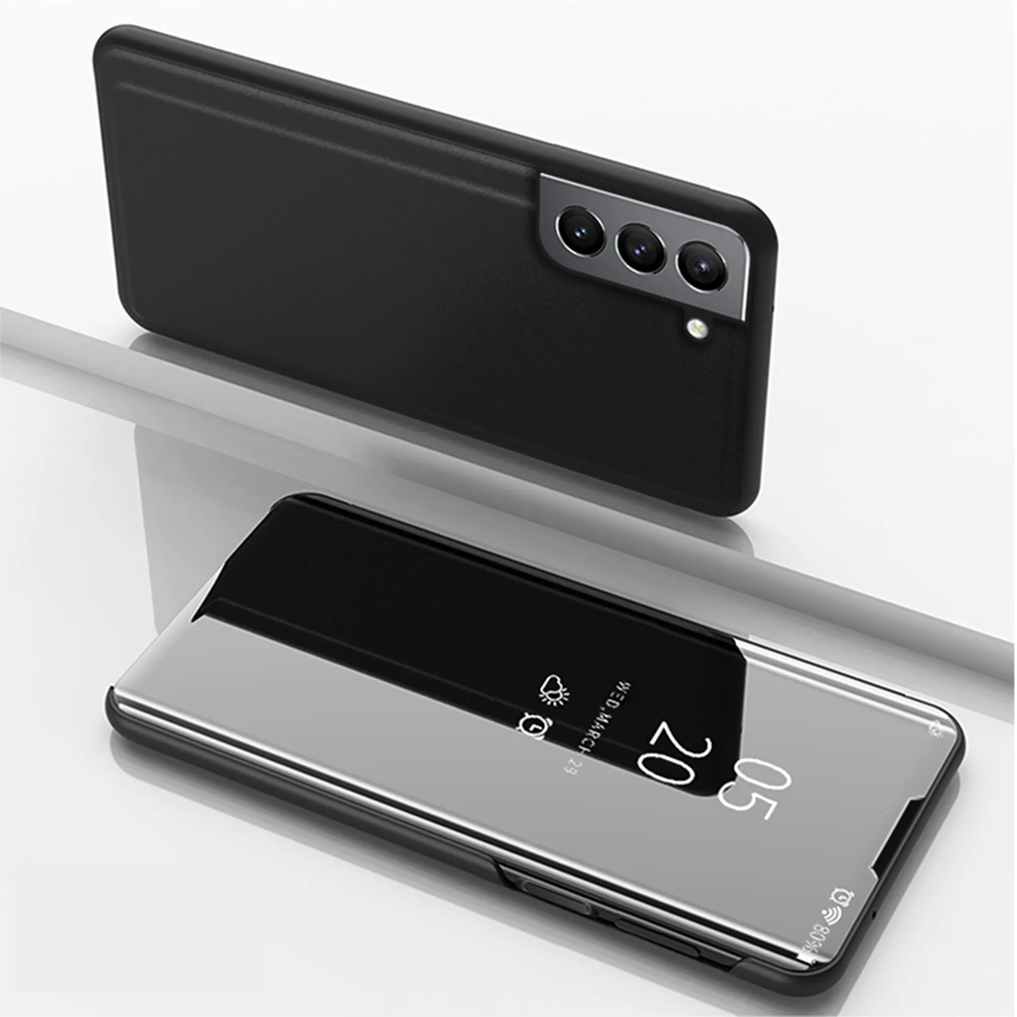 เคสโทรศัพท์ฝาพับกระจกชุบโลหะด้วยไฟฟ้า,เคสใสสำหรับ Samsung Galaxy S21 FE / S21 Fan Edition