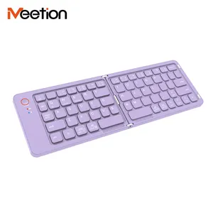Meetion BTK001便携式键盘，适用于苹果口袋大小的无线travael蝴蝶结可折叠蓝牙键盘