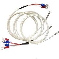 4Mm Diameter Probe Fleksibel PT100 RTD Sensor PT1000 Sensor Suhu 3 Kawat Kabel PTFE 400C PT Detektor Resistansi Termometer
