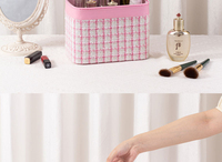 Trousse de Maquillage Grande Capacité de Luxe, Boîte de Rangement de Bureau Portable, Valise de Voyage pour Cosmétiques