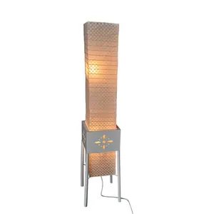 HKH кубическая форма, деревянная основа, бумажная стоячая лампа ручной работы, освещение, украшение для гостиной