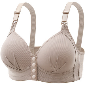 Soutien-gorge d'allaitement transfrontalier spécial grande taille à fermeture avant, sans armatures, à effet push-up, bonnets fins, en Spandex/<span class=keywords><strong>Nylon</strong></span> - Product Image 1