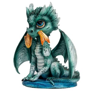 פסלון דג דרקון משרף, קישוט ביתי חמוד בעבודת יד עם פרטים עדינים וצביעה ידנית, דגם QYB007 CN GUA - Product Image 4