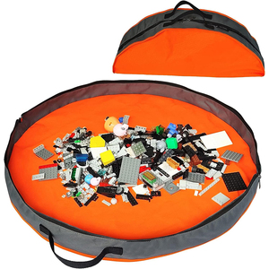 Durable Portable Folding Toy Storage Bag Organizer Toy Storage Basket For Kids With Play Mat