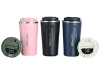 Tasse à café en acier inoxydable à affichage intelligent de la température à LED avec logo personnalisé Tasse thermique isolée sous vide