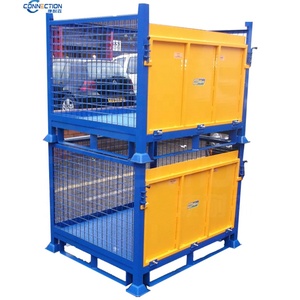 Capacidad de carga de garantía de calidad 1000kg jaula de almacenamiento de malla de alambre jaula de palé apilable de <span class=keywords><strong>metal</strong></span> jaula grande para la venta - Product Image 1