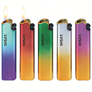 Nouvelle promotion : Briquet pistolet de luxe en plastique à roue d'allumage, rechargeable au <span class=keywords><strong>butane</strong></span>, avec logo personnalisé à effet laser dégradé, pour usage extérieur - Product Image 2