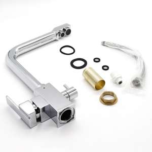 <span class=keywords><strong>Robinet</strong></span> de cuisine moderne, simple et innovant, en céramique carrée, avec noyau de valve chromé, à trou unique, à <span class=keywords><strong>double</strong></span> poignée, eau froide et chaude - Product Image 5