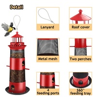 Mangeoire à oiseaux sauvages de grande taille, résistante à la pluie, rétractable, capacité de 4 lb de graines, en métal, anti-écureuil, pour suspension extérieure