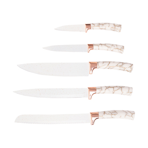 25 pièces de <span class=keywords><strong>gadgets</strong></span> de cuisine asiatique en granit roman ensemble de planche à découper et d'ustensiles de cuisine populaires avec support en plastique - Product Image 4