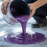 Revêtement de sol en époxy auto-nivelant à effet marbre, coloré, résistant à l'usure, peinture liquide pour sol en béton, usage domestique