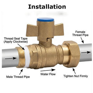 Valvola a Sfera in Ottone YOD per Acqua Potabile, da 3/4 a 1 Pollice, Senza Piombo, Certificata NSF per Sistemi Idraulici Domestici e Ospedalieri - Product Image 6