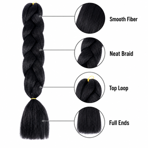 Vente en gros usine : Extensions <span class=keywords><strong>de</strong></span> cheveux synthétiques naturels noirs Jumbo pour tresses, tresses au crochet, queues <span class=keywords><strong>de</strong></span> <span class=keywords><strong>cheval</strong></span> et coiffures africaines - Product Image 2