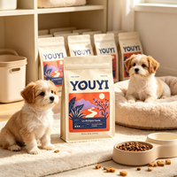 Sacs en papier kraft recyclables imprimés sur mesure à fond plat 8oz 12oz 250g 500g 1kg de qualité alimentaire pour grains de café et aliments pour animaux de compagnie