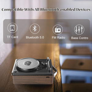 Mini haut-parleur Bluetooth vintage en bois de noyer, puissant, 5W, basses, stéréo TWS, radio FM, carte TF, design rétro, cadeau, lecteur de musique - Product Image 3