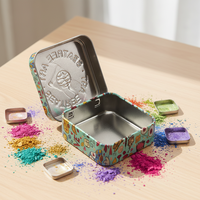 Boîtes en métal miniatures carrées pour emballages de maquillage, fards à paupières et blush