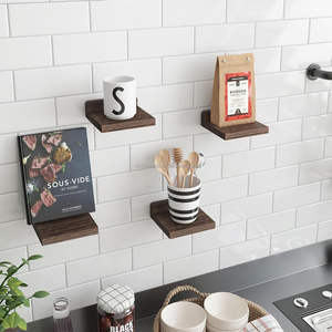 Estantes Flotantes de Pared de Acero y Madera de Estilo Rústico Industrial de <span class=keywords><strong>4</strong></span> Niveles y 5 Pulgadas para Pascua, Cumpleaños, Dormitorio, Sala de Estar, Cocina, Baño - Product Image 5