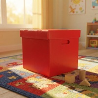 Boîte en Coroplast Ondulé PP 4mm 600x400x250mm, Caisse de Rangement avec Couvercle pour Jouets, Documents et Outils